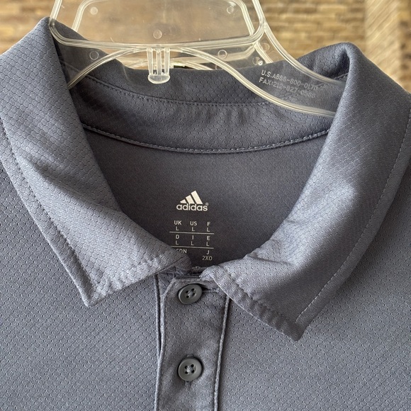 Adidas Gray Performance Polo Shirt - Picture 2 of 9